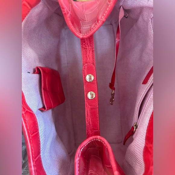 Dooney & Burke Red Croc-Embossed Shoulder Bag - Picture 6 of 9